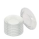 Jogo de 8 Pratos de Vidro Fundo Sopa 22 cm Almoço Jantar Mesa Transparente