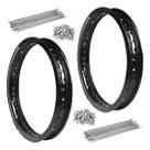 Jogo De Aro Preto com Raio Cromado 4mm Bros 125 Bros 150 160