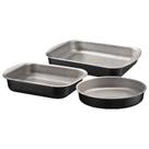 Jogo de Assadeiras Brasil em Alumínio Antiaderente Preto Com 3 Peças (20099/090) - Tramontina Jogo de Assadeiras Brasil em Alumínio Antiaderente Preto Com 3 Peças (20099/090) - Tramontina