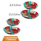 Jogo de Assadeiras De Vidro 4pçs 2 Tamanhos Oval Marinex