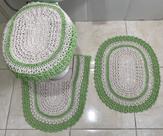Jogo de Banheiro Artesanal Vezinho Cor:Verde Musgo