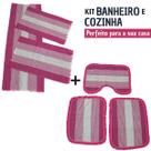 Jogo de Banheiro com Kit Passadeira Tapete de Cozinha 6 Peças de Casa