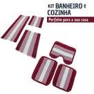 Jogo de Banheiro com Kit Passadeira Tapete de Cozinha 6 Peças de Casa