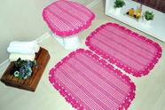Jogo de Banheiro de Tear Alegria Pink