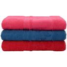 Jogo de Banho 3 Pçs Pandora Vermelho/Azul/Pink 75cmx1,50mts