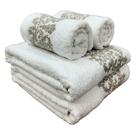 Jogo de Banho Corttex Barra Jacquard 100% Algodão Macia Alta Gramatura 450g/m2 4 peças