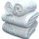Jogo de Banho Corttex Dahlia Jacquard Alta Absorção Toalha Algodão Pré-Lavada Pré-Encolhida 4 Pçs