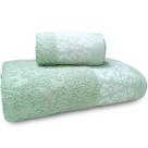 Jogo de Banho Corttex Medalhão Jacquard Alta Absorção Toalha Algodão Pré-Lavada Pré-Encolhida 2 Peças