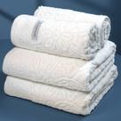 Jogo de Banho e Rosto Buddemeyer Floralis Extra Soft 4 Peças 100% Algodão Alta absorção Macia Grande Cor:Branco / Branco