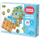 Jogo de Bingo Bingo dos Animais 54 Peças com 6 Cartelas