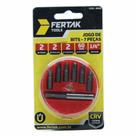 Jogo De Bits 2 Fendas 2 Phillips 2 Pozidriv Com Adaptador 60mm Encaixe 1,4 FERTAK