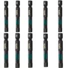 Jogo de bits de impacto hexagonal 6 x 50mm encaixe de 1/4" 10 peças - ST59757