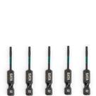 Jogo de bits de impacto hexalobular T30 x 50 mm encaixe 1/4" 5 peças - ST59737