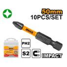 Jogo de Bits de Torção PH2 50mm com Estojo 10 Peças INGCO Jogo de Bits de Torção PH2 50mm com Estojo 10 Peças INGCO