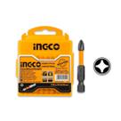 Jogo De Bits PH2 INGCO 50MM Com Estojo 10 Peças Aço S2 Temperado Alta Dureza Para Parafusadeiras E Furadeiras Linha Industrial e Profissional