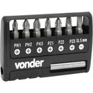 Jogo de Bits/ponteiras com 9 Peças Encaixe Sextavado 1/4" - Vonder Jogo de Bits/ponteiras com 9 Peças Encaixe Sextavado 1/4" - Vonder