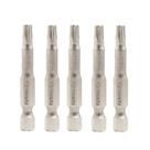 Jogo de Bits Torx T10 x 50mm Encaixe Sextavado 1/4" com 5 Peças - SATA-ST59332