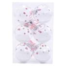 Jogo de Bola de Natal Rosa com Neve - 8cm - 6 unidades - Cromus - Rizzo