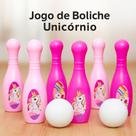 Jogo de Boliche Infantil 8 Peças Heróis e Unicórnio Diversão Vários Modelos