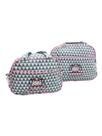 Jogo de Bolsas Bordadas Estampa Chevron - 2 Peças