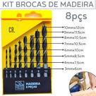 Jogo de broca para madeira c/08 medidas