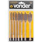 Jogo de Brocas Chatas Com 7 Peças de 1/4"" a 1"" - Vonder 5304000141 Jogo de Brocas Chatas Com 7 Peças de 1/4"" a 1"" - Vonder 5304000141