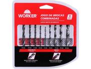 Jogo de Brocas Combinadas 9 Peças Concreto e Metal - WORKER