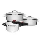 Jogo de Caçarola Rasa Solar 2 Peças + Panela de Pressão Solar 4,5 L em Aço Inox Fundo Triplo Tramontina