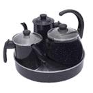 Jogo De Café Completo Grande 4 Peças Preto Pigmentado Docesar Jogo De Café Completo Grande 4 Peças Preto Pigmentado Docesar