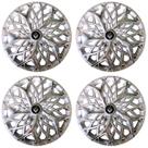 Jogo de calota esportiva aro 14 moove silver chrome + emblema resinado renault
