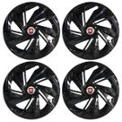 Jogo de calota esportiva aro 14 nitro black + emblema resinado fiat vermelho