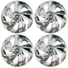 Jogo de calota esportiva aro 14 nitro chrome + emblema resinado hyundai