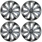 Jogo de calota esportiva aro 15 velox graphite silver + emblema resinado vw Jogo de calota esportiva aro 15 velox graphite silver + emblema resinado vw