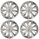 Jogo de calota esportiva aro 15 velox silver + emblema resinado fiat vermelho