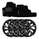 Jogo de calotas esportivas ds4 13 black chrome + tapete bordado gm classic Jogo de calotas esportivas ds4 13 black chrome + tapete bordado gm classic