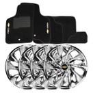 Jogo de calotas esportivas ds4 13 chrome + tapete bordado gm corsa Jogo de calotas esportivas ds4 13 chrome + tapete bordado gm corsa