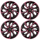 Jogo de calotas esportivas ds4 13 pink + emblema alumínio volks 3d