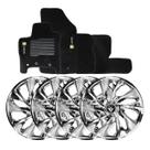 Jogo de calotas esportivas ds4 14 chrome + tapete bordado novo logan Jogo de calotas esportivas ds4 14 chrome + tapete bordado novo logan