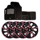 Jogo de calotas esportivas ds4 14 pink + tapete bordado clio Jogo de calotas esportivas ds4 14 pink + tapete bordado clio