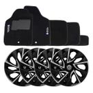 Jogo de calotas esportivas ds4 15 black silver + tapete bordado vw gol g5 g6 Jogo de calotas esportivas ds4 15 black silver + tapete bordado vw gol g5 g6