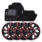 Jogo de calotas esportivas ds4 15 pink + tapete bordado ford new fiesta Jogo de calotas esportivas ds4 15 pink + tapete bordado ford new fiesta