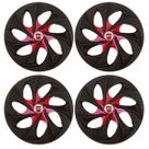 Jogo de calotas esportivas evolution 14 fosc black red + emblema fiat vermelho Jogo de calotas esportivas evolution 14 fosc black red + emblema fiat vermelho