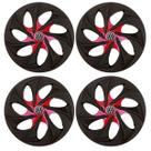 Jogo de calotas esportivas evolution 14 fosc black red + emblema volkswagen Jogo de calotas esportivas evolution 14 fosc black red + emblema volkswagen