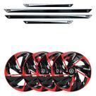Jogo de calotas esportivas nitro 14 black red + soleiras resinadas fox