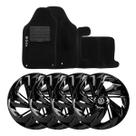 Jogo de calotas esportivas nitro 14 black + tapetes bordados gol g7 Jogo de calotas esportivas nitro 14 black + tapetes bordados gol g7