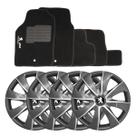 Jogo de calotas esportivas prime 14 graphite silver + tapete bordado peugeot 206