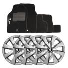 Jogo de calotas esportivas prime 14 silver graphite + tapete bordado peugeot 206