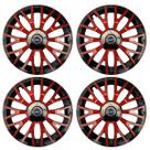 Jogo de calotas esportivas triton 14 black red + emblema resinado fiat azul