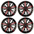 Jogo de calotas esportivas triton sport 14 black red + emblema resinado nissan