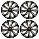 Jogo de calotas esportivas velox 13 black chrome + emblema alumínio fiat vermelho